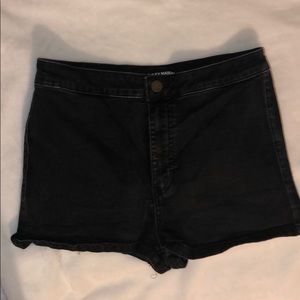 Black jean shorts